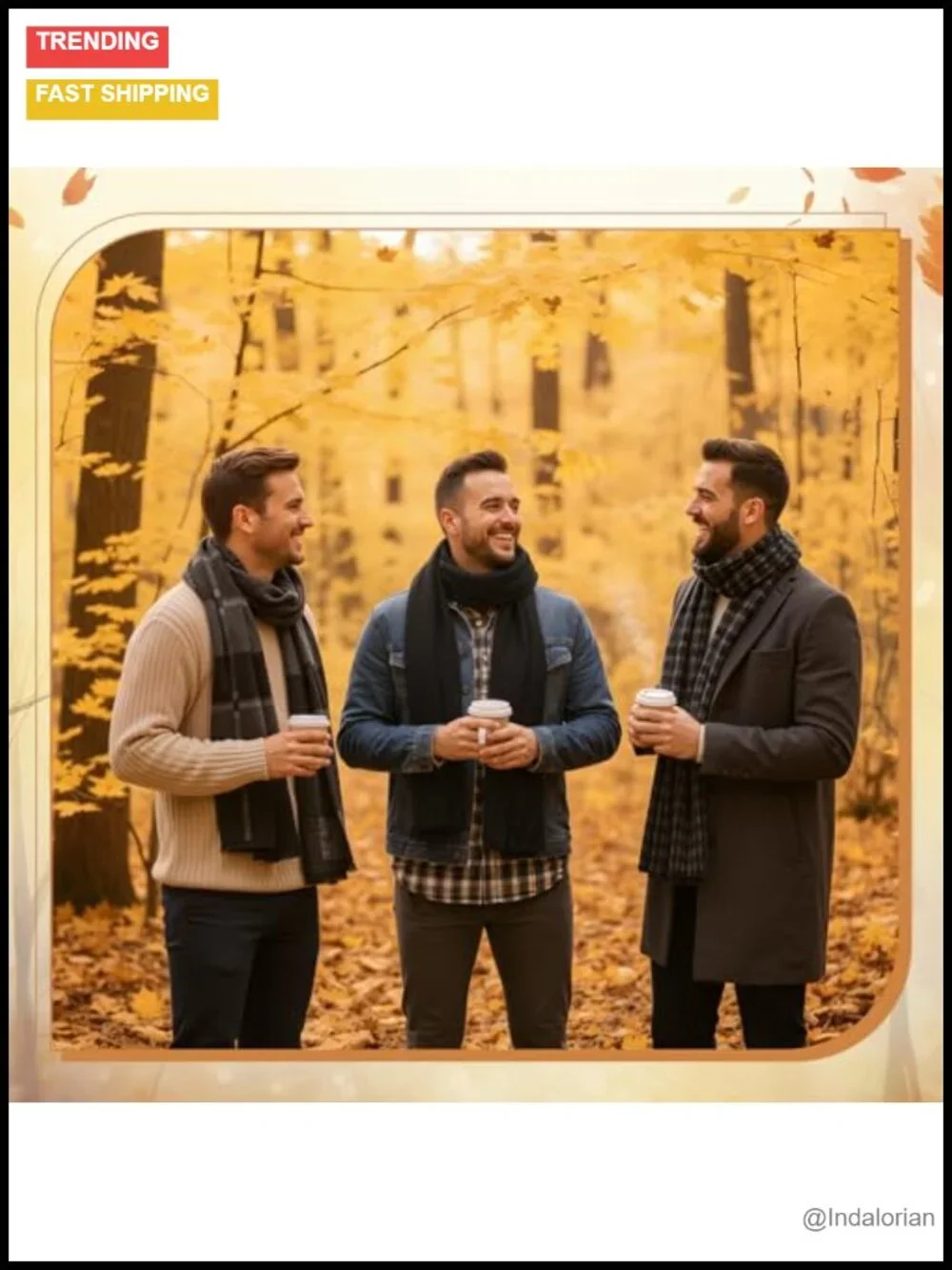 3 Pack Winter Plaid Scarves Soft Warm Blend Neck Wear for Men